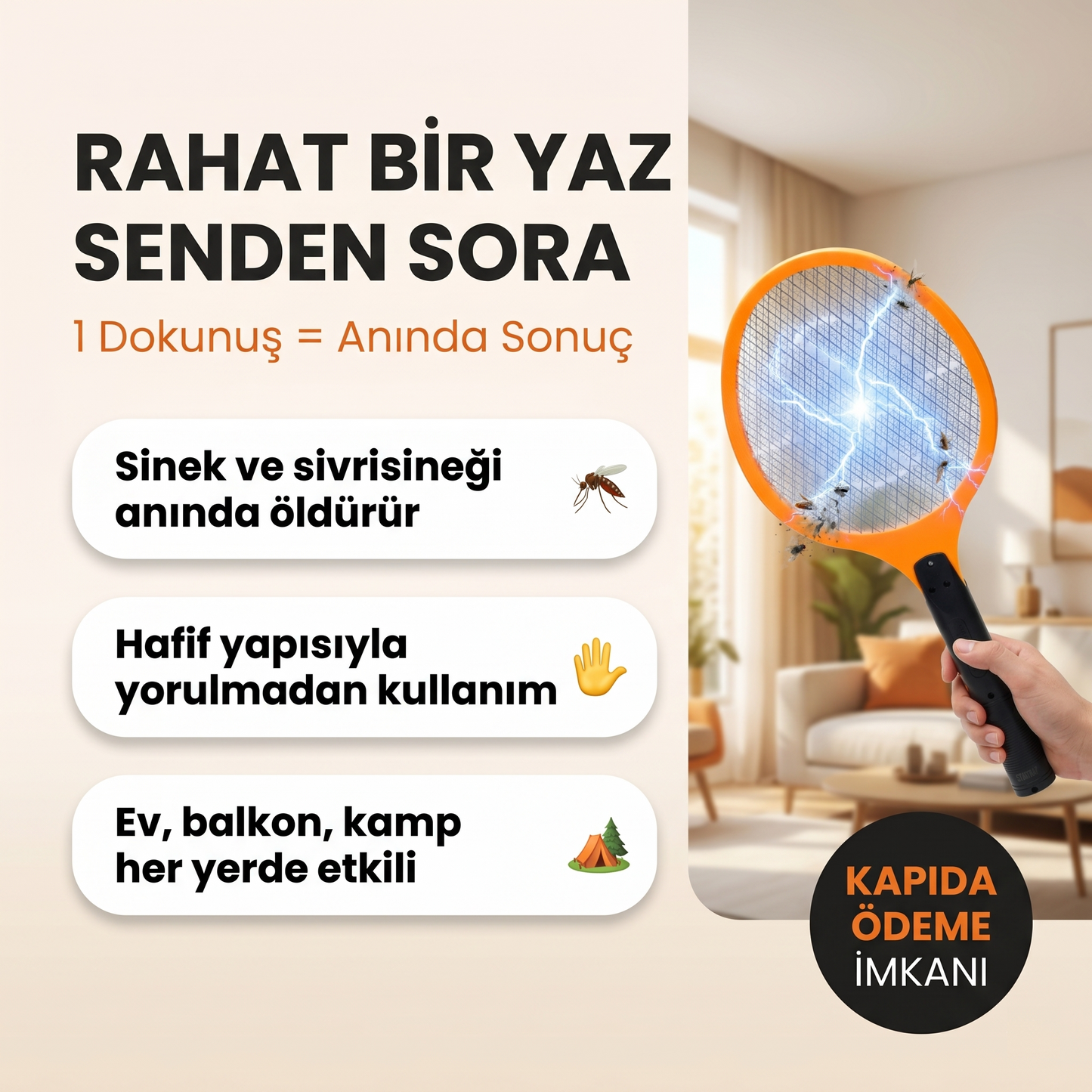 Elektrikli Sinek Raketi – Güçlü Elektrik Akımıyla Anında Öldürür