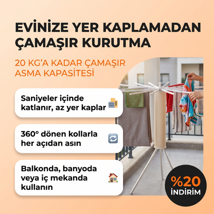 Katlanabilir Ahtapot Model Çamaşır Kurutmalık - Çamaşır Kurutma Askısı