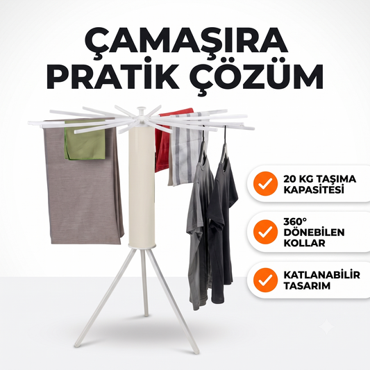 Katlanabilir Ahtapot Model Çamaşır Kurutmalık - Çamaşır Kurutma Askısı